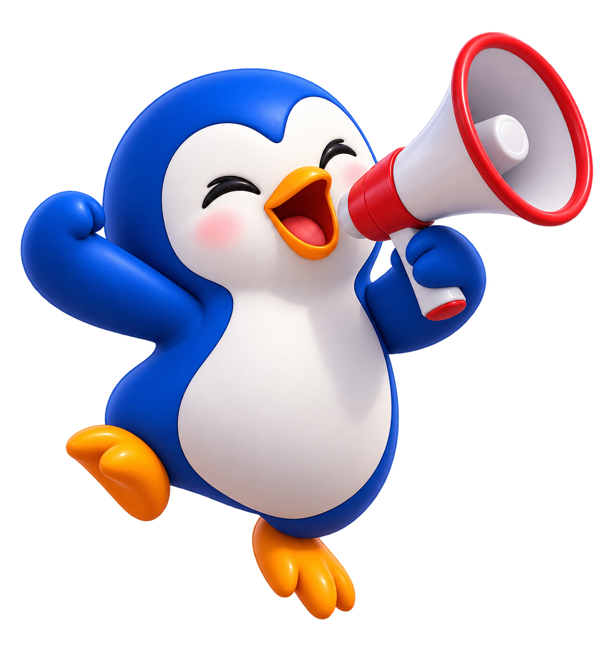 Pingüino con megáfono